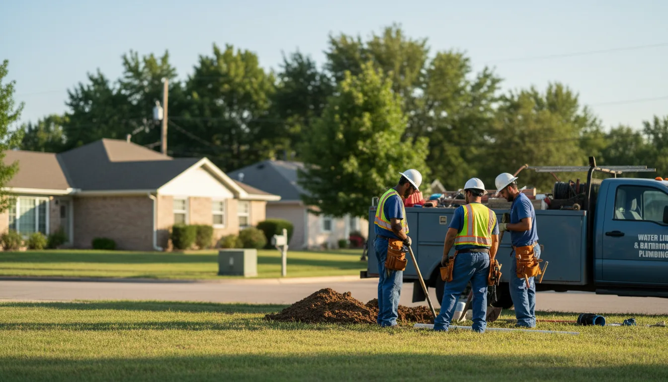Residential water line and bathroom plumbing service in Helen, GA